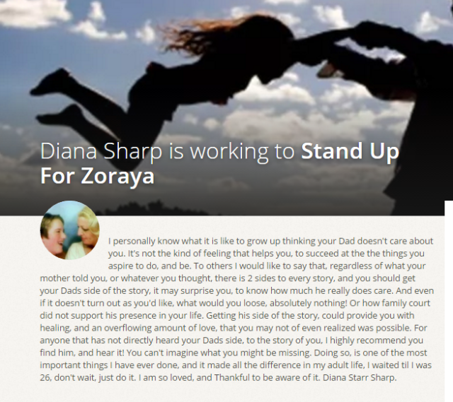 Stand up for Zoraya - Causes Personal Campaign by Diana - 2015